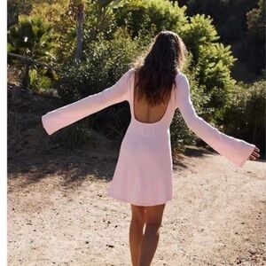 Size: XS Free People Beach Blush Free-Est Long Sleeve Low Open Back Mini Dress